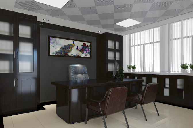 上海辦公室裝修設計：冷色調屏風，打造商務新風尚！