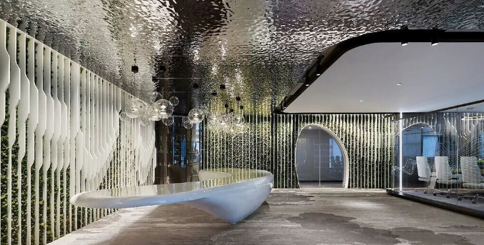 辦公室裝修設計:簡約線條圖案瓷磚,打造現(xiàn)代商務空間!